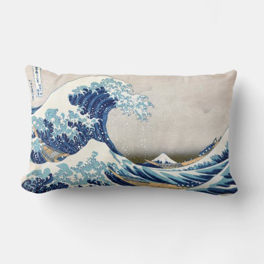 神奈川素晴らしヴィンテージオフ日本の波 ランバークッション (正面)
