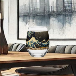 神奈川素晴らしヴィンテージ作家の波日本の ステムなしワイングラス