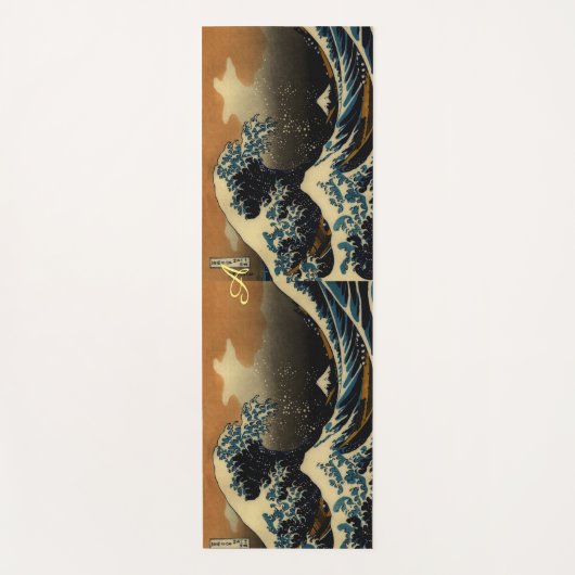 神奈川素晴らしヴィンテージ作家の波日本の ヨガマット (正面)