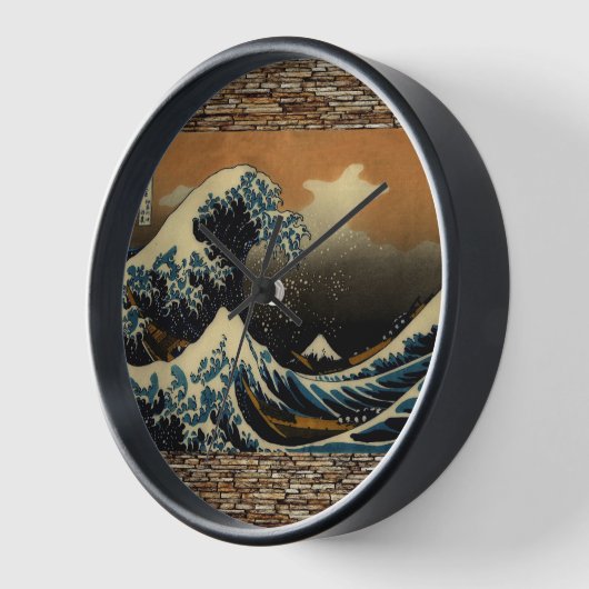 神奈川素晴らしヴィンテージ作家の波日本の 壁時計 (傾斜)
