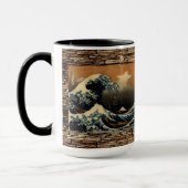 神奈川素晴らしヴィンテージ海の日本の波 マグカップ (左)