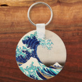 神奈川素晴らしヴィンテージ芸術の波日本の動 キーホルダー (正面)