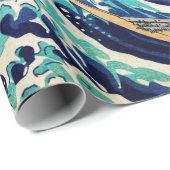 神奈川素晴らしヴィンテージ芸術の波日本の動 ラッピングペーパー (ロールコーナー)