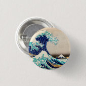 神奈川素晴らしヴィンテージ芸術の波日本の動 缶バッジ (正面&裏面)