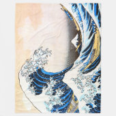 神奈川素晴らし北斎の波 フリースブランケット (正面)