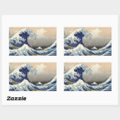 神奈川素晴らし北斎の波 長方形シール (シート)