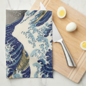 神奈川素晴らし山富士日本海の波 キッチンタオル (四つ折り)