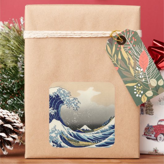 神奈川素晴らし山富士日本海の波 スクエアシール (クリスマス)