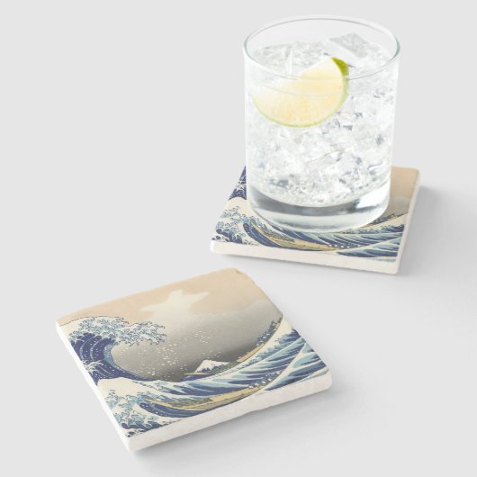 神奈川素晴らし山富士日本海の波 ストーンコースター (横)