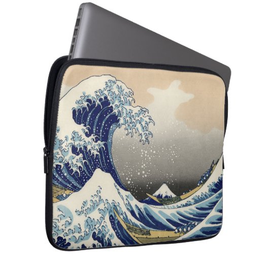 神奈川素晴らし山富士日本海の波 ラップトップスリーブ (正面右)