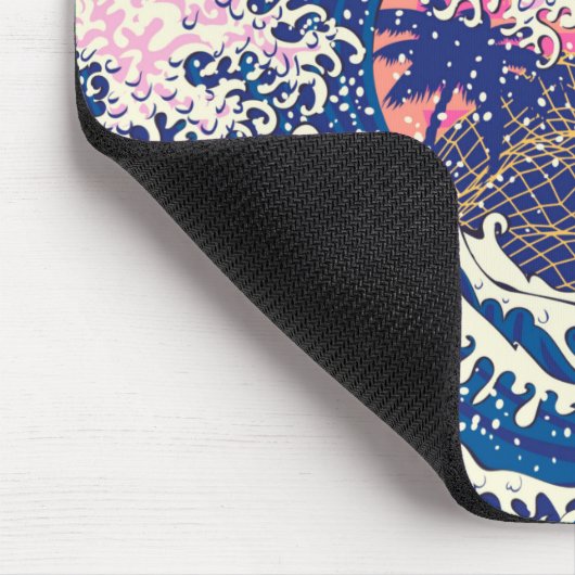 神奈川素晴らし木やヤシの木の波 マウスパッド (コーナー)