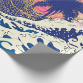 神奈川素晴らし木やヤシの木の波 ラッピングペーパー (角)