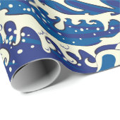 神奈川素晴らし木やヤシの木の波 ラッピングペーパー (ロールコーナー)