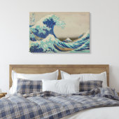 神奈川素晴らし木版画日本のの波 キャンバスプリント (インサイチュ (寝室))
