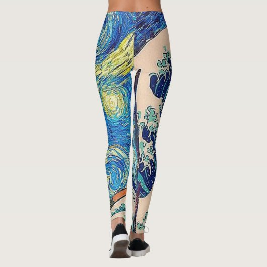 神奈川素晴らし沖の波の星の夜 レギンス (裏面)