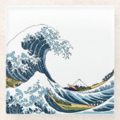 神奈川素晴らし沖の波 ガラスコースター (正面)