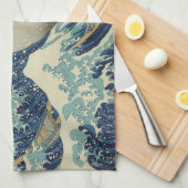 神奈川素晴らし沖の波 キッチンタオル (四つ折り)