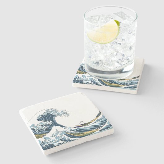 神奈川素晴らし沖の波 ストーンコースター (横)