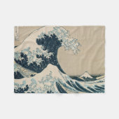 神奈川素晴らし沖の波 フリースブランケット (正面(横))