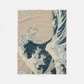 神奈川素晴らし沖の波 フリースブランケット (正面)