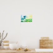 神奈川素晴らし沖の波 ポスター (キッチン)