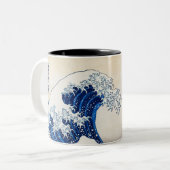 神奈川素晴らし沖の波 – ヴィンテージ日本の ツートーンマグカップ (正面左)