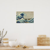 神奈川素晴らし沖の波（北斎） ポスター (キッチン)
