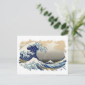 ✪神奈川素晴らし沖の波✪抽象芸術北斎 ポストカード (スタンド正面)