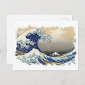 ✪神奈川素晴らし沖の波✪抽象芸術北斎 ポストカード (正面/裏面)
