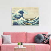 神奈川素晴らし沖の波 – 葛飾北斎 キャンバスプリント (インサイチュ (リビング))
