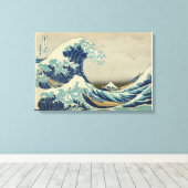 神奈川素晴らし沖の波 – 葛飾北斎 キャンバスプリント (インサイチュ (ウッドフロア))