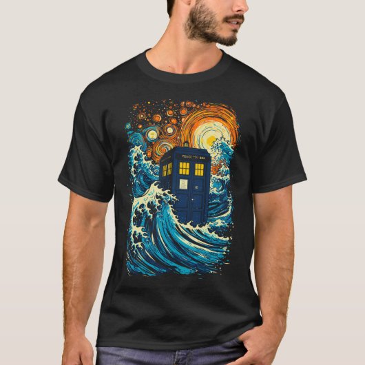 神奈川素晴らし波と青い箱 Tシャツ (正面)