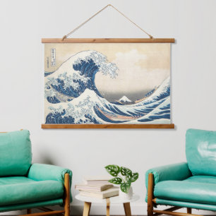 神奈川素晴らし浮世絵の波日本の流 吊り下げ型タペストリー