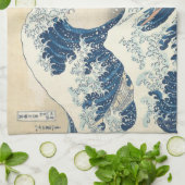 神奈川素晴らし浮世絵の波日本の キッチンタオル (折り畳み)