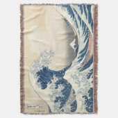 神奈川素晴らし浮世絵の波日本の スローブランケット (正面縦)