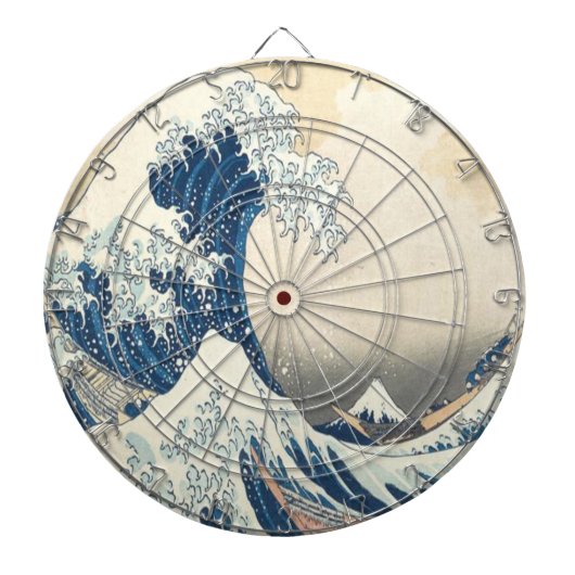 神奈川素晴らし浮世絵の波日本の ダーツボード (正面)