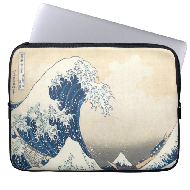 神奈川素晴らし浮世絵の波日本の ラップトップスリーブ (正面)