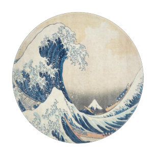 神奈川素晴らし浮世絵ガラスの日本の波 カッティングボード