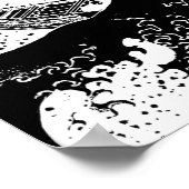 神奈川素晴らし白黒の波 ポスター (角)