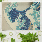 神奈川素晴らし美術の波日本の動/日本 キッチンタオル (折り畳み)