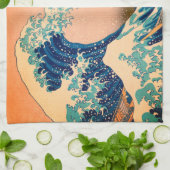 神奈川素晴らし美術の波日本の動/日本 キッチンタオル (折り畳み)