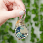 神奈川素晴らし美術の波日本の動/日本 キーホルダー (手)