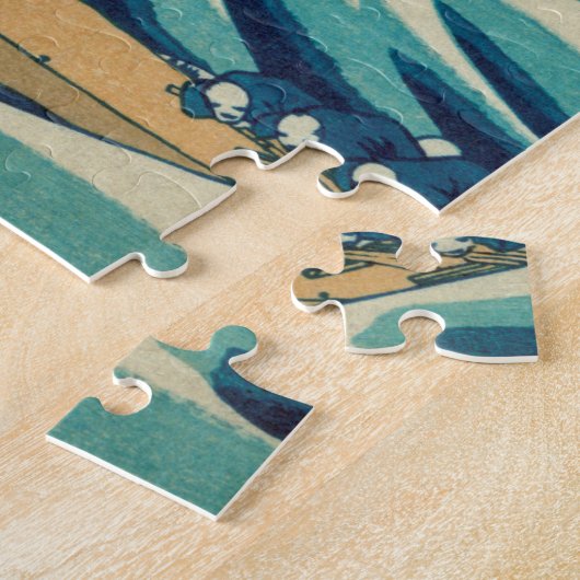 神奈川素晴らし美術の波日本の動/日本 ジグソーパズル (側面)