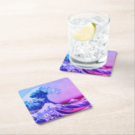 神奈川素晴らし美術の波日本の動/日本 スクエアペーパーコースター