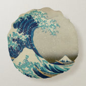 神奈川素晴らし美術の波日本の動/日本 ラウンドクッション (裏面)