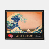 神奈川素晴らし芸術の波日本の/ジャパンマット ドアマット (正面)