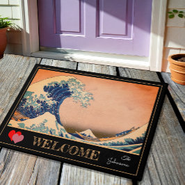 神奈川素晴らし芸術の波日本の/ジャパンマット ドアマット