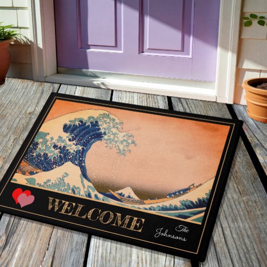 神奈川素晴らし芸術の波日本の/ジャパンマット ドアマット