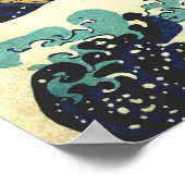 神奈川素晴らし葛飾北斎の波 ポスター (角)