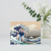 神奈川素晴らし虎サーファーの波 ポストカード (スタンド正面)